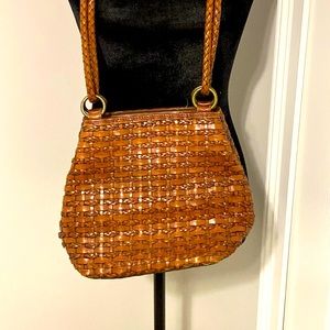 Vintage! Authentic Brown Leather Braided handbag, GUC- The leather is beautiful